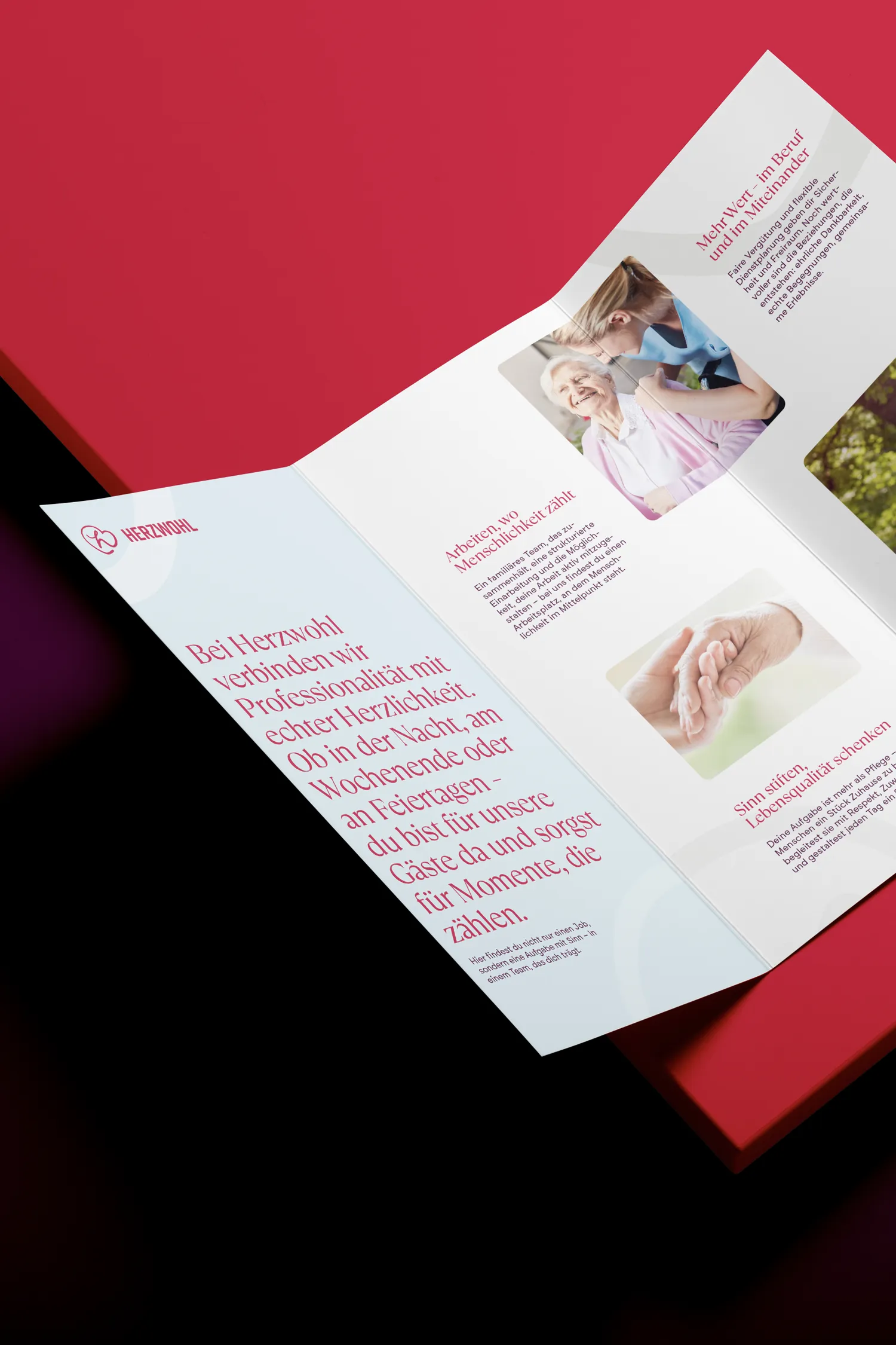 Branding Herzwohl – Faltflyer